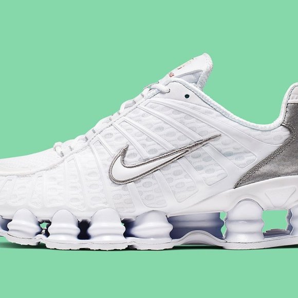 Nike Shox TL Casual Shoes Total White Silver Run - Picture 10 of 10